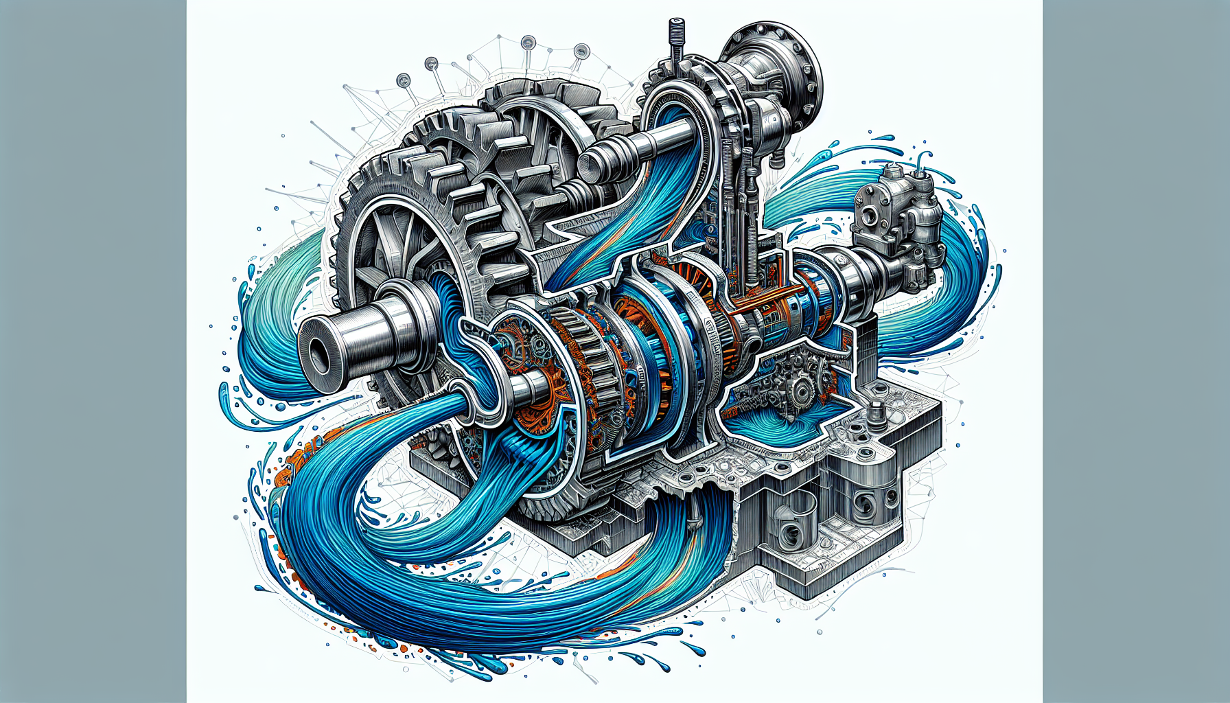 Illustration of mud pump fluid end and power end components